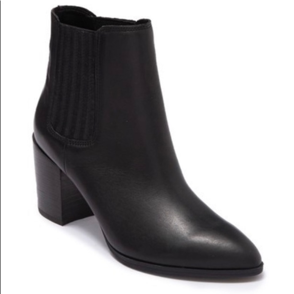 Steve Madden Leather Chelsea Stacked Heel Boot